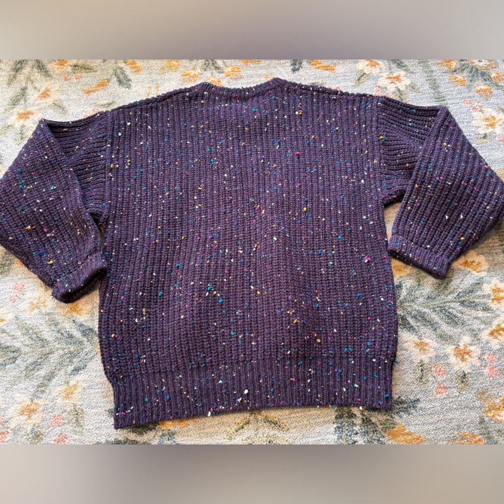 Vintage 1980s Handknit Gap 100% Wool Textured Sweater Large - Picture 5 of 5
